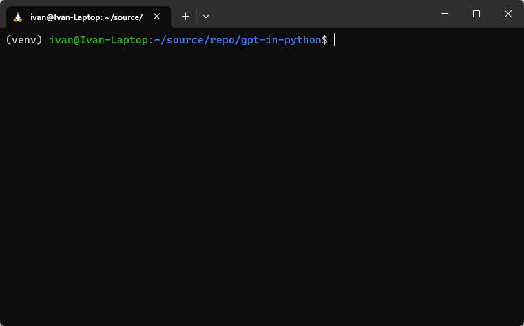 The virtual environment name should appear in parentheses to the left of your terminal prompt