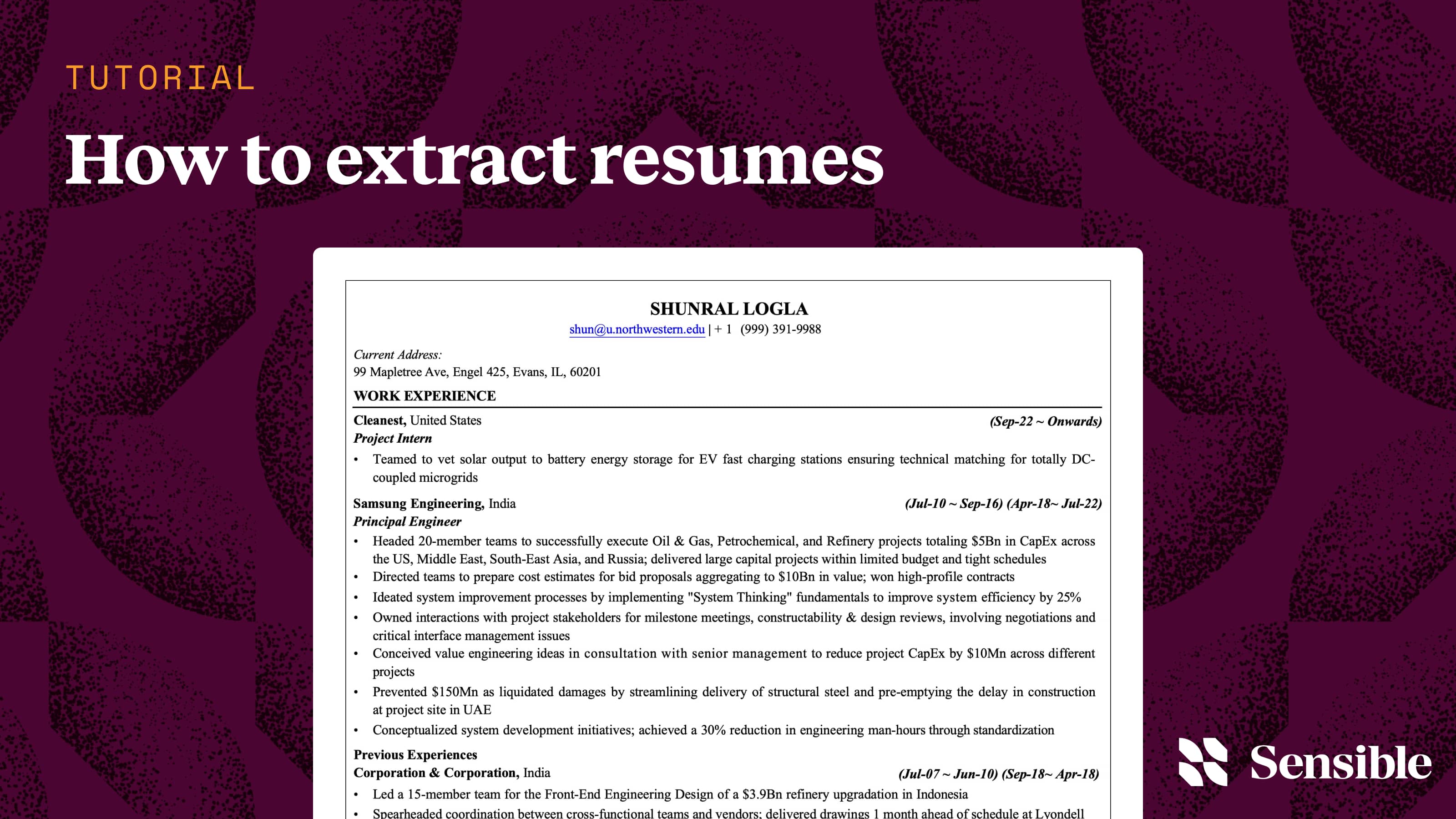How to extract data from resumes with LLMs and Sensible