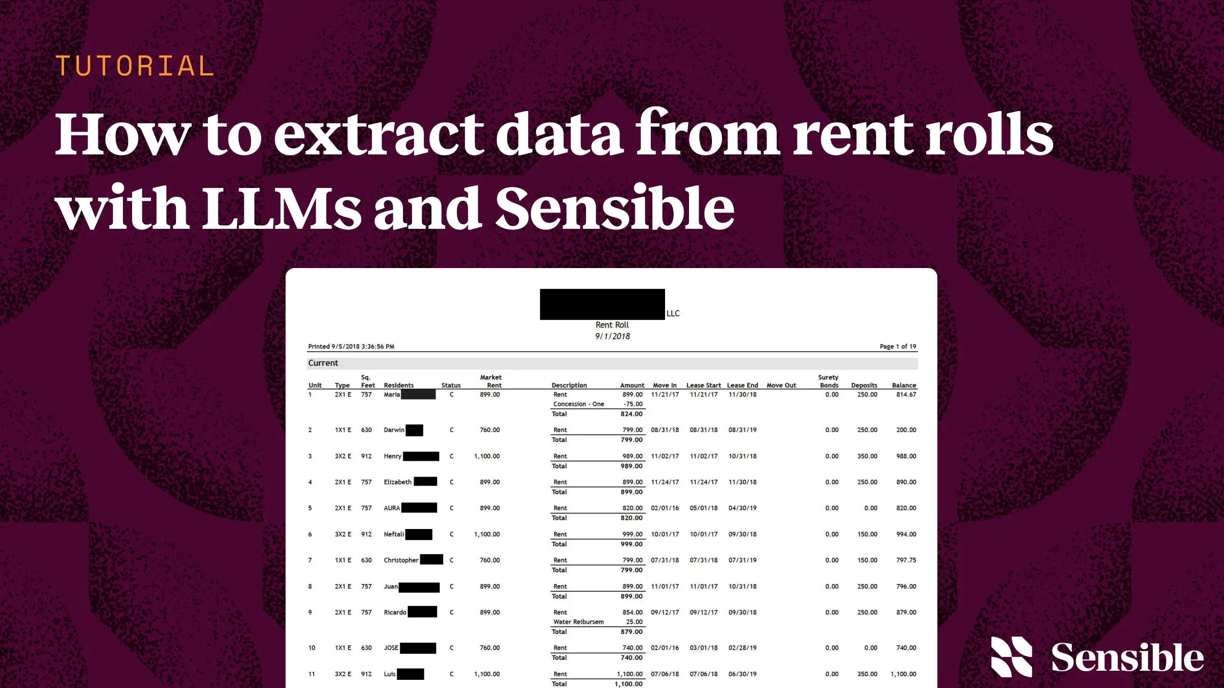 How to extract data from rent rolls with LLMs and Sensible