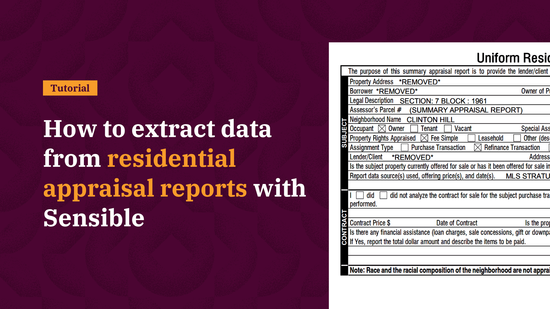 How to extract data from residential appraisal reports with Sensible