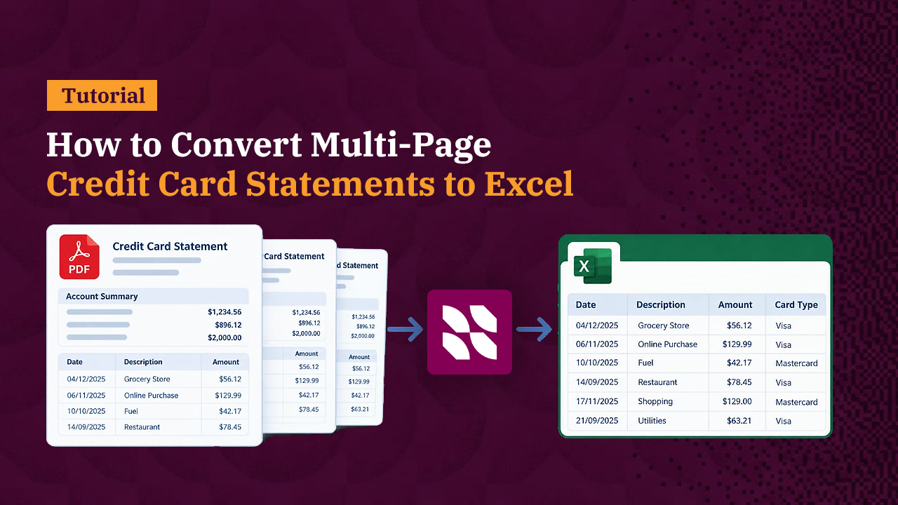 How to Convert Multi-Page Credit Card Statements to Excel
