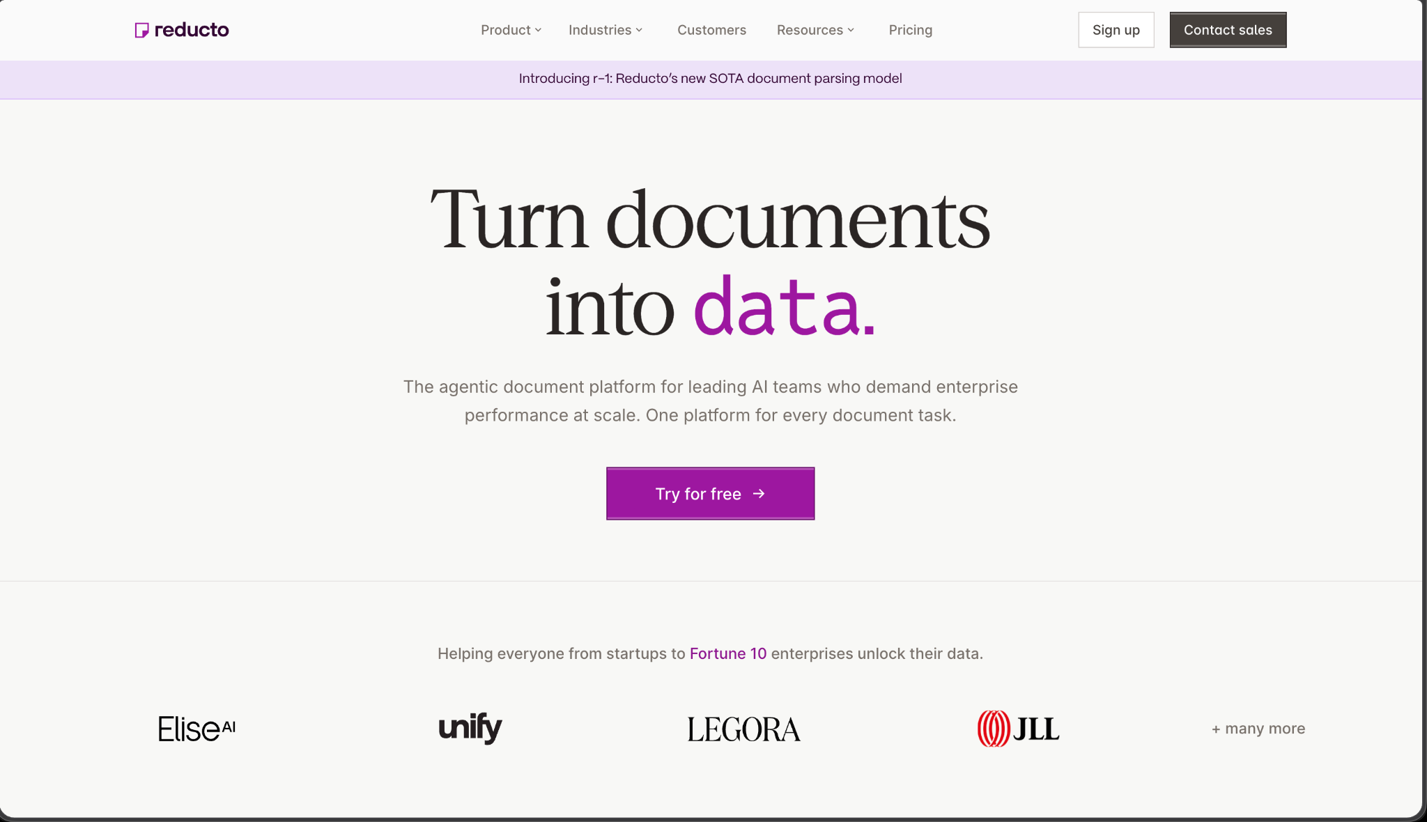 Reducto AI-native document parsing interface for LLM pipelines