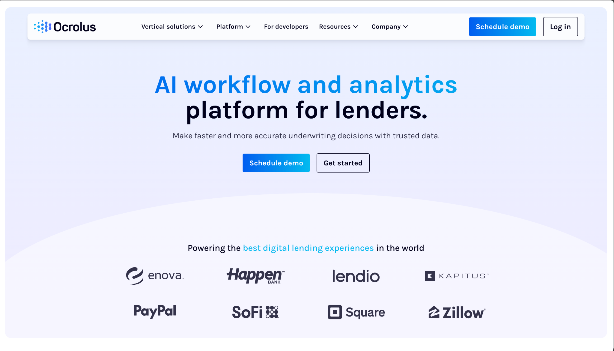 Ocrolus lending and financial document analysis platform