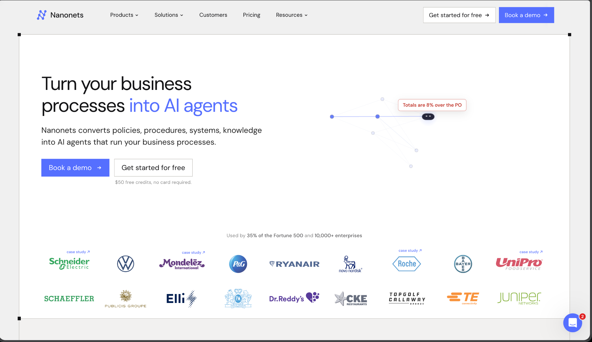 Nanonets AI-powered document processing and no-code workflow automation platform