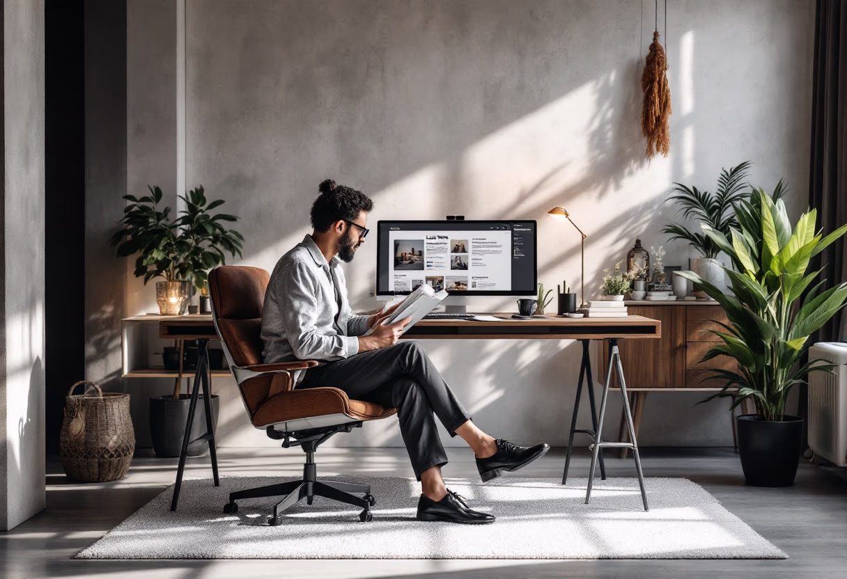 image of a client interacting with digital content