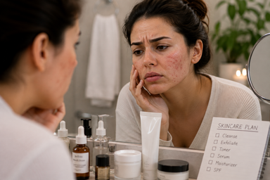 Client discussing skin concerns with a licensed esthetician at a skincare clinic in Gold River, CA