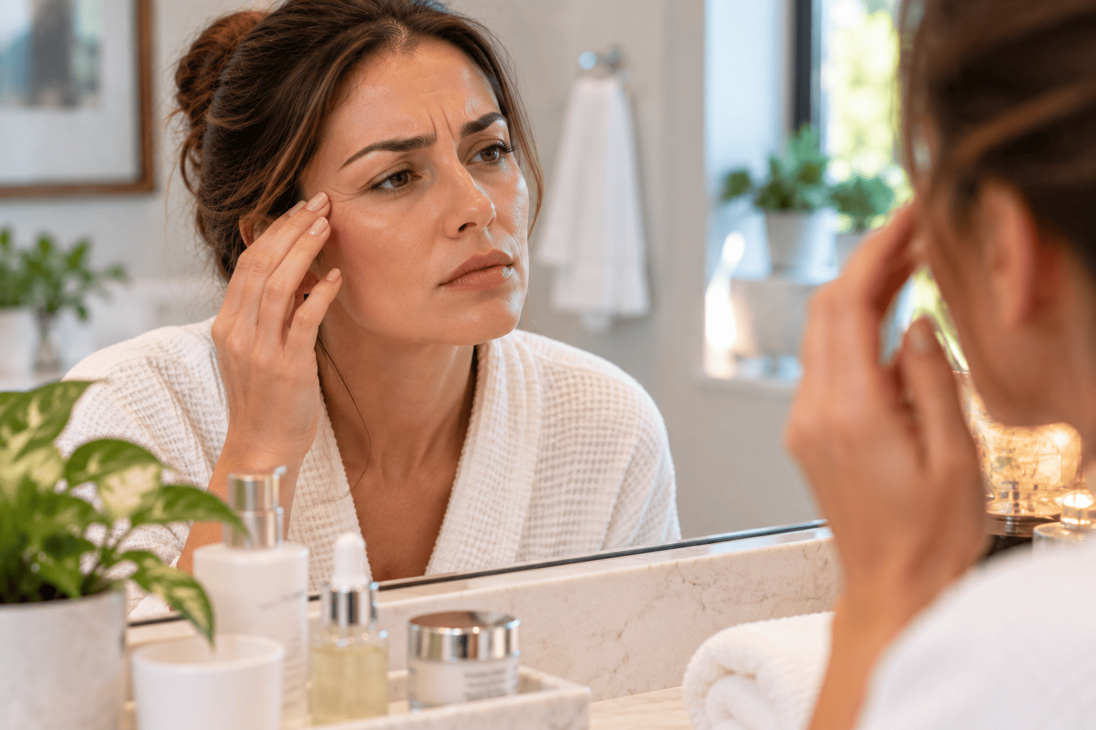 Esthetician performing a collagen boosting facial treatment for fine lines at a skincare studio in Gold River, CA