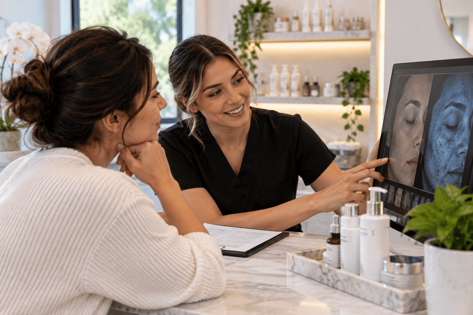  Interior of a skincare studio offering personalized facial treatments in Gold River, CA