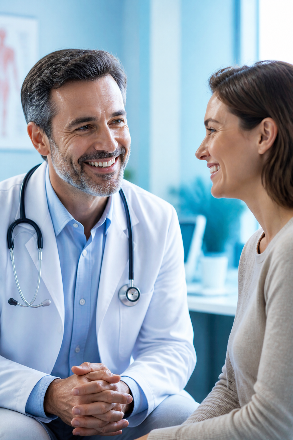 Un médecin accompagne une patiente