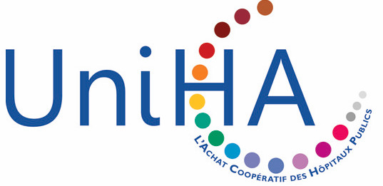 Logo UniHA — Union des Hôpitaux pour les Achats, partenaire de Calmedica pour le télésuivi memoQuest