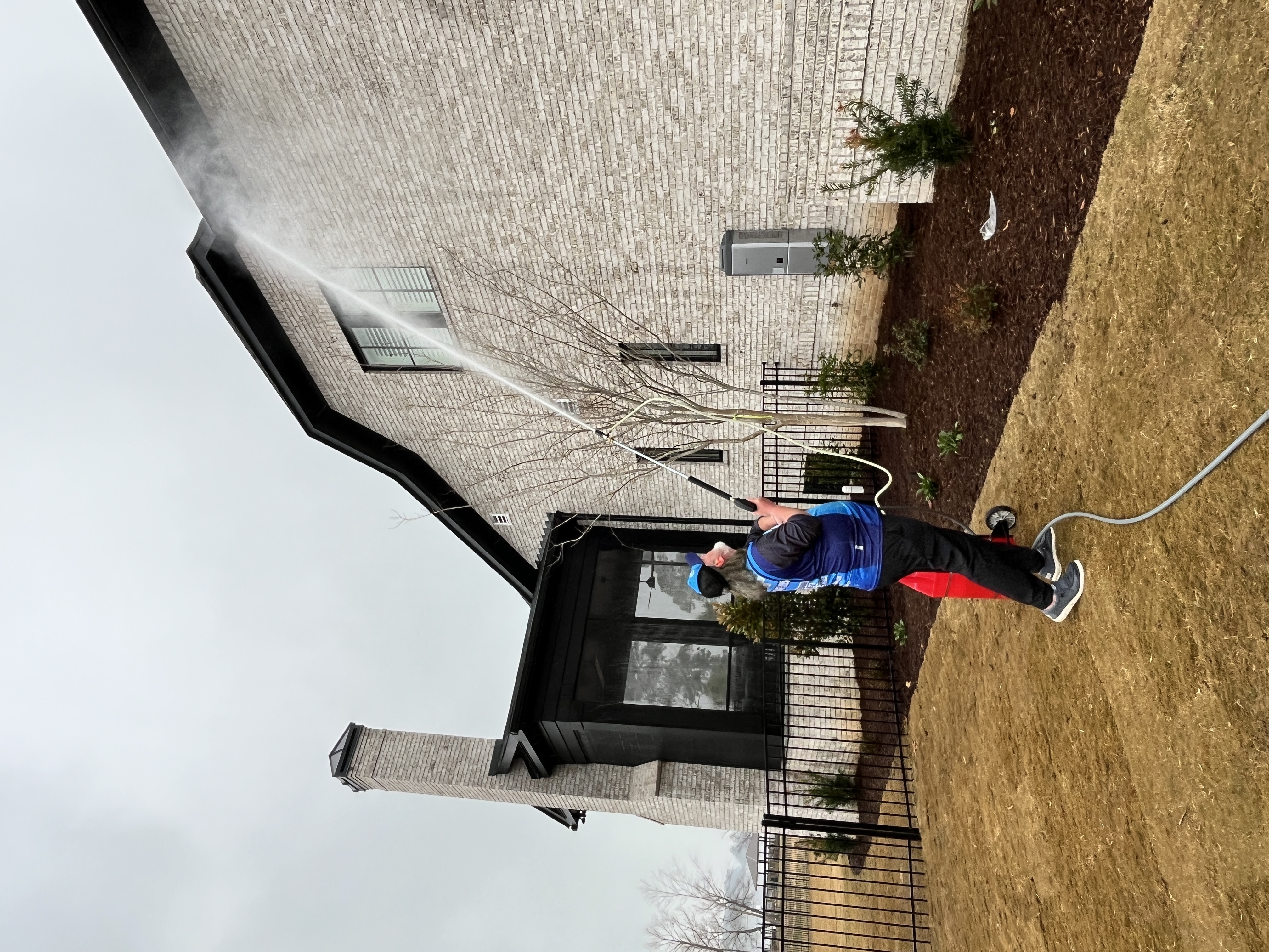 Professional washing of exterior of home