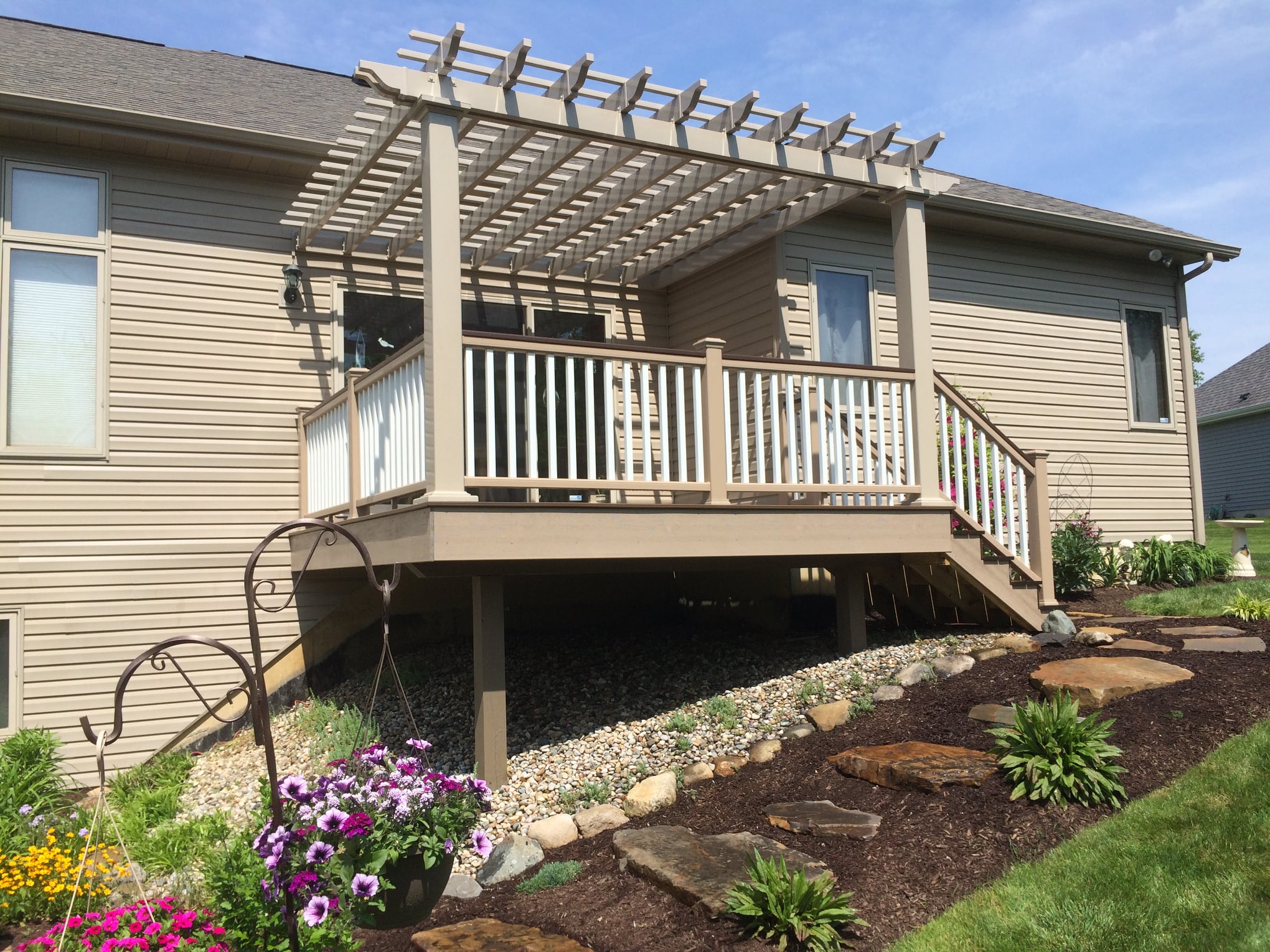 Cedar pergola structure by Knot Just Decks Fort Wayne