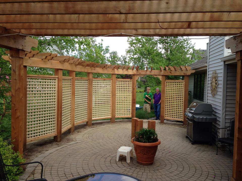 Cedar pergola privacy patio by Knot Just Decks