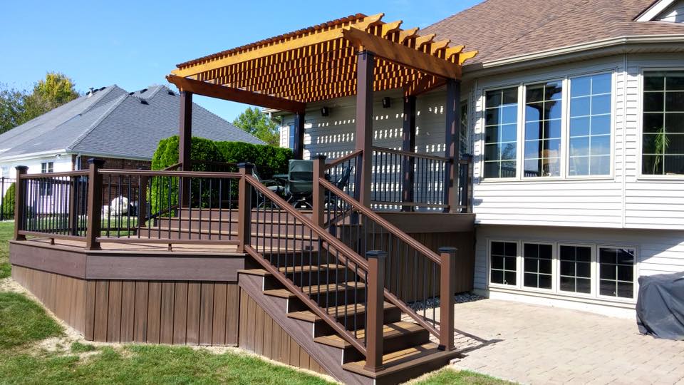 Wood deck and pergola project by Knot Just Decks