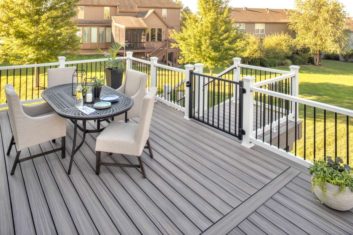 Custom Trex composite deck design and build by Knot Just Decks