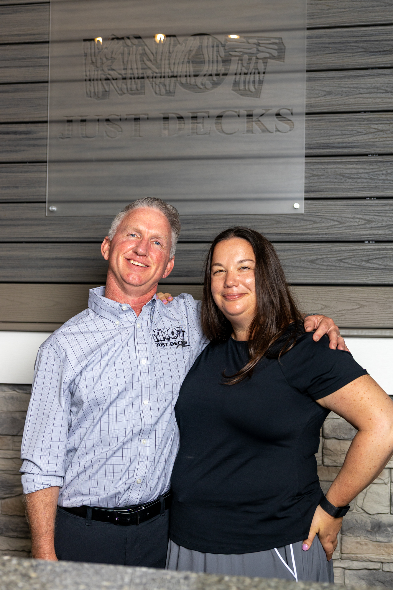 Mike and Becca Woodfill, owners of Knot Just Decks in Fort Wayne