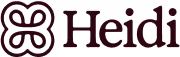 Heidi brand logo with a four-leaf clover-like symbol to the left of the word Heidi.