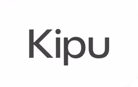The word 'Kipu' in dark gray text on a white rounded rectangle background.