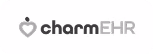 CharmEHR logo with a stylized heart and person icon followed by 'charmEHR' text.