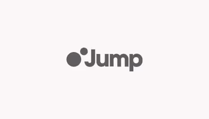 Jump logo with a large dot and two smaller dots to the left of the word 'Jump' in gray on a white background.