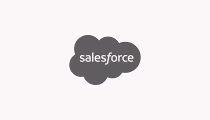 Salesforce company logo with text inside a cloud shape.