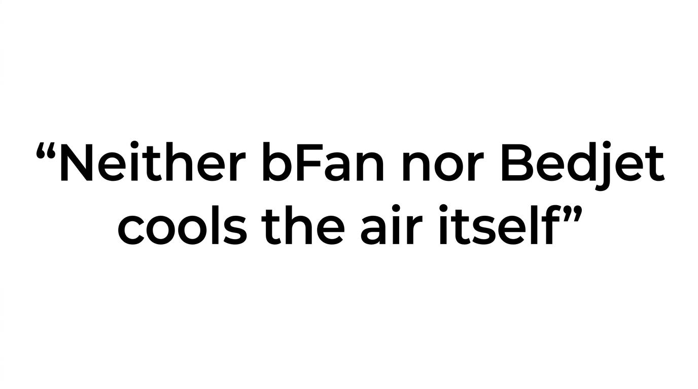 Large quote reading, “Neither bFan nor Bedjet cools the air.”