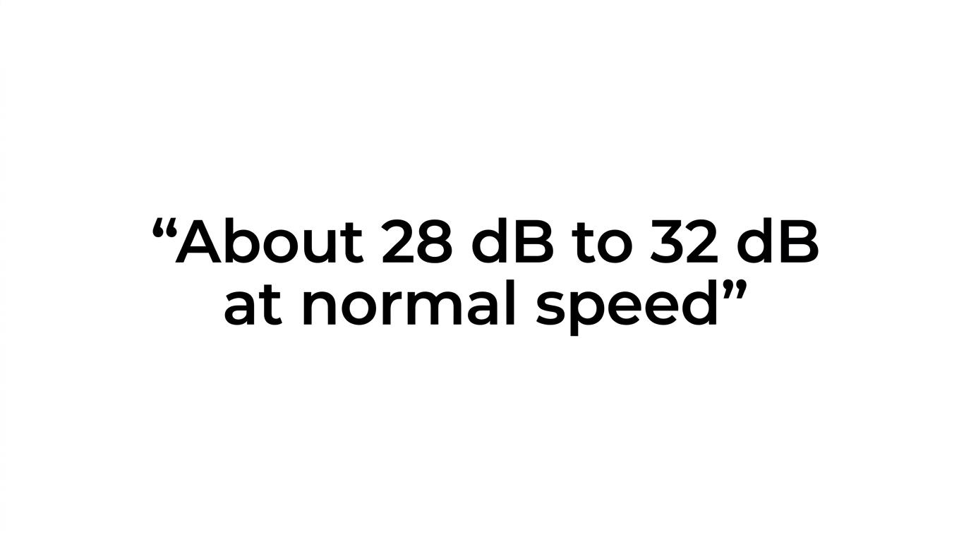 Large highlighted quote about published bed fan sound levels of about 28 dB to 32 dB.