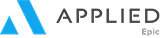 Logo with stylized blue and white letter A and text Applied Epic on a white background.