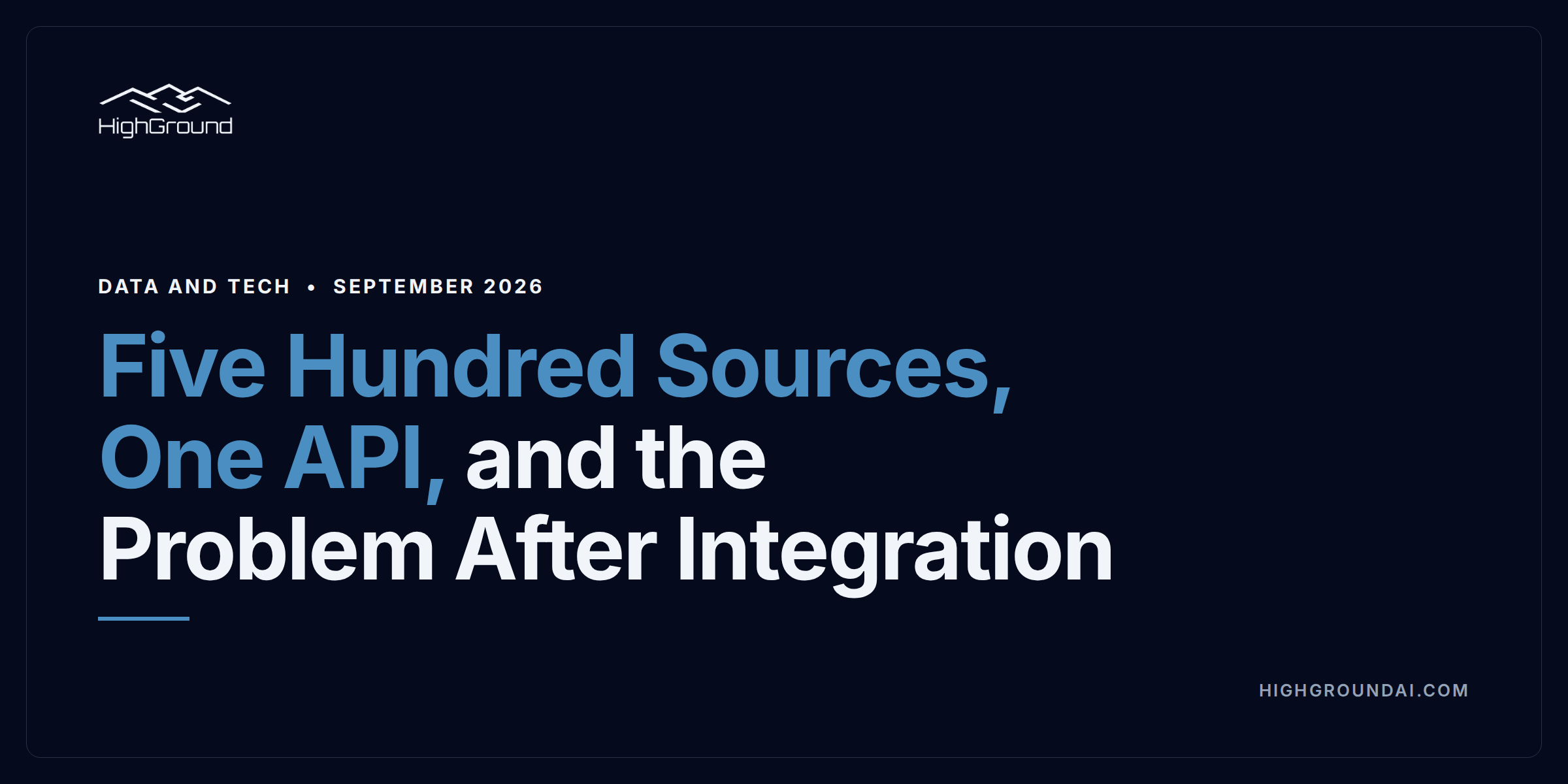 Five Thousand Sources, One API, and the Problem That Starts After Integration