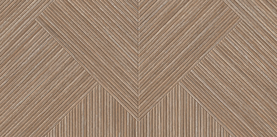 Porcelanosa Noa Tanzania Wine tegel met houtlook en donkerbruine visgraatstructuur