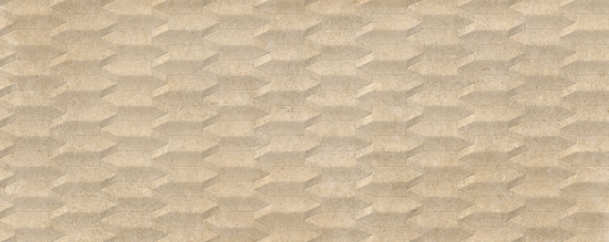 Porcelanosa Verona Gold Cubik, zandkleurige badkamertegel met 3D-reliëf