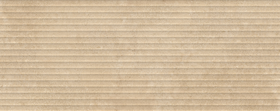 Porcelanosa Verona Gold Lineal, zandkleurige badkamertegel met lijnreliëf