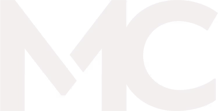 Stylised letter M followed by a stylised letter C in a modern design