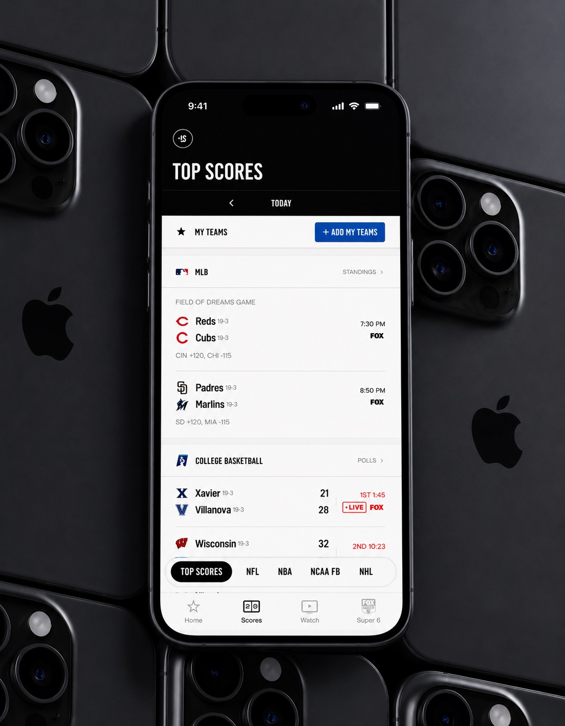 Fox Sports web and mobile app mockup