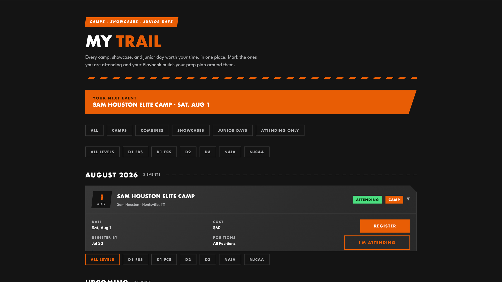 The Trail: camps and showcases near you