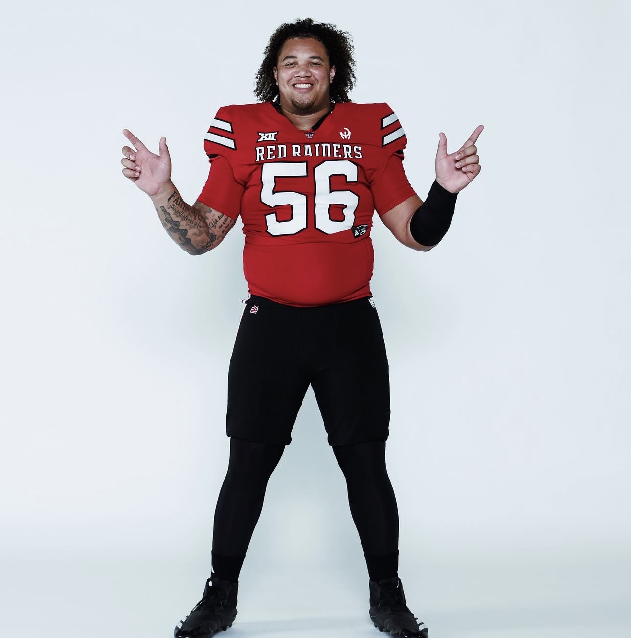 The founder's son in his college football uniform