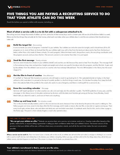 Five things a recruiting service charges for, one-pager