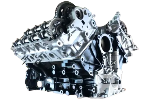 In-house remanufactured Range Rover Sport engine assembly for engine replacement, OEM-spec build.