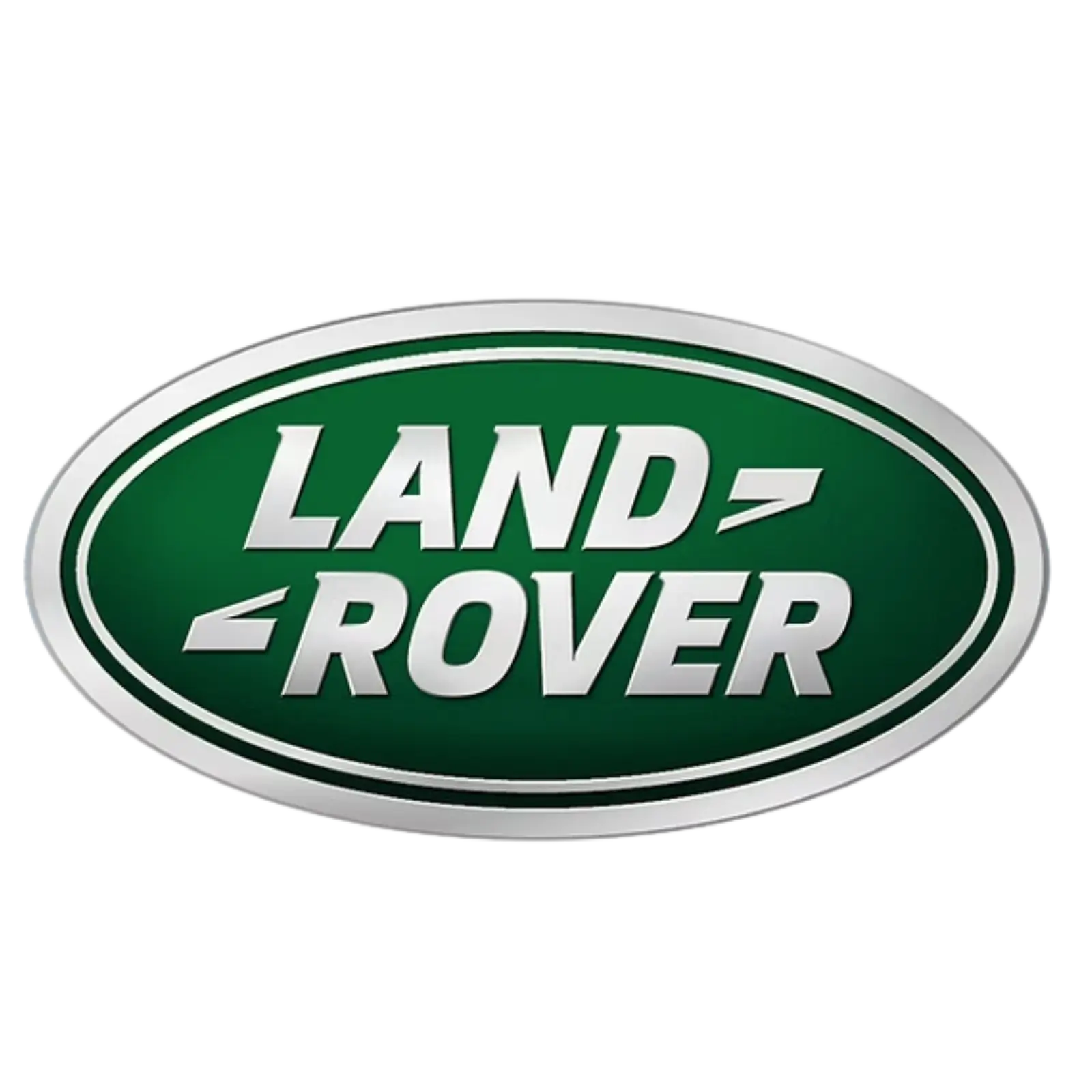 Land Rover emblem with silver text on a green oval background for engine selection.