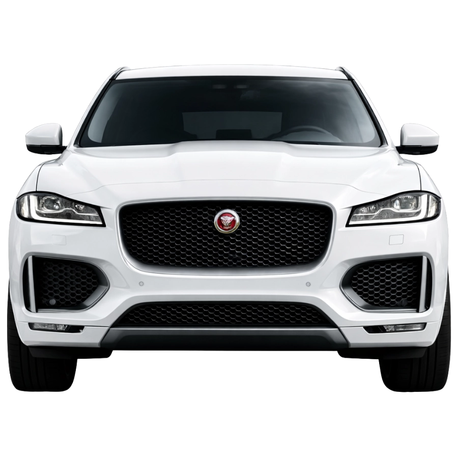 Front view of Jaguar SUV representing remanufactured Jaguar engine replacement and JLR engines.