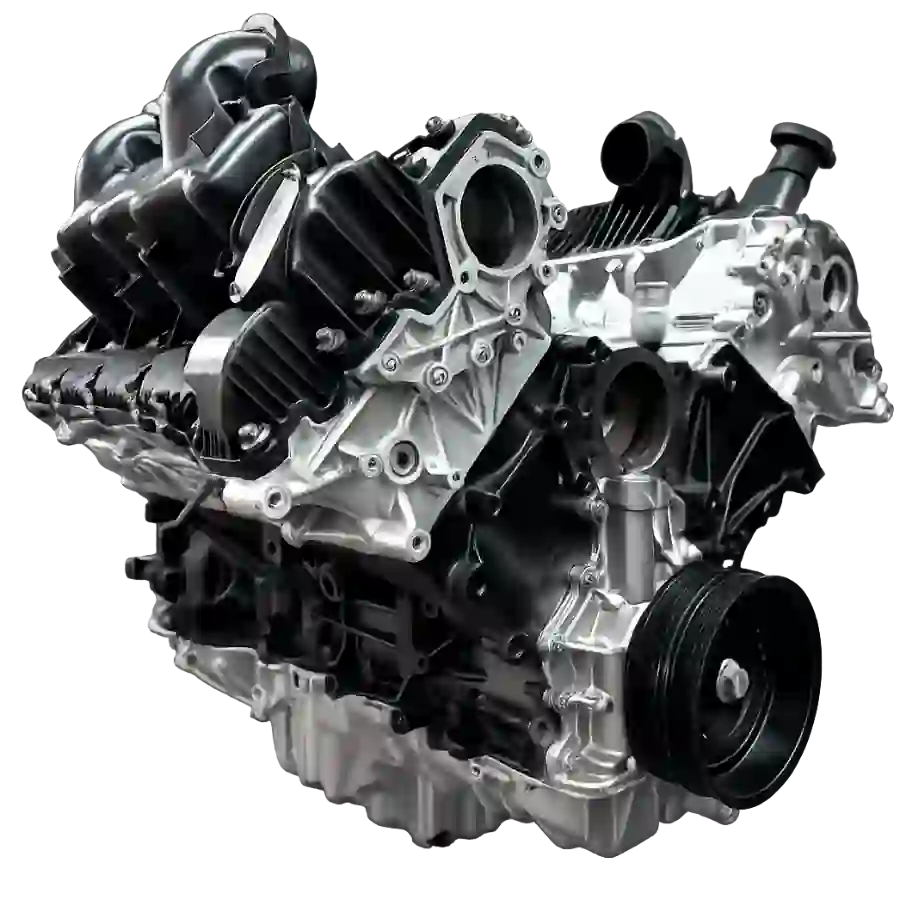 Jaguar engine remanufactured in-house with precision machining and quality control.