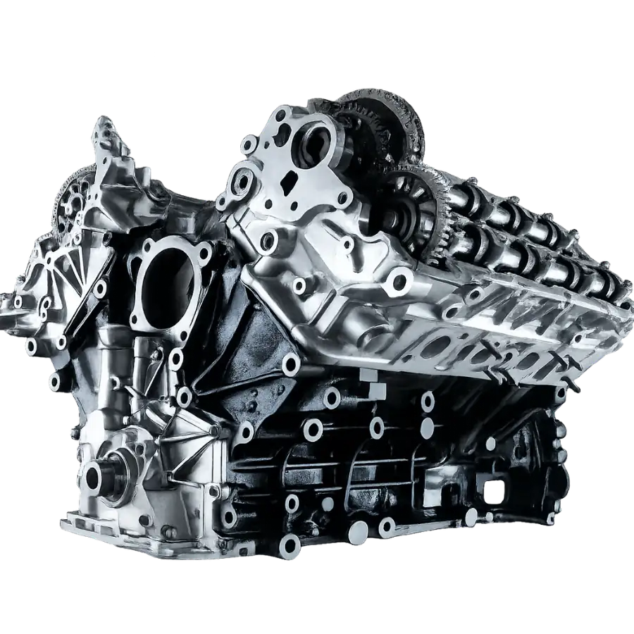 Rebuilt Land Rover engine assembly remanufactured in-house for durability and performance.