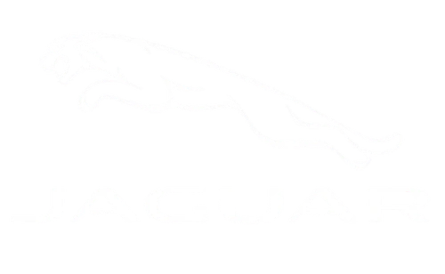 White outline of a leaping jaguar above the word 'JAGUAR' in bold capital letters on a black background.