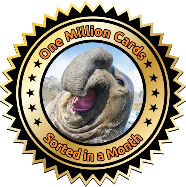 Elephant Seal of Approval for sorting one million cards in a month