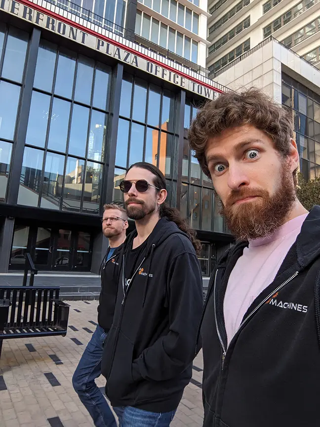 TCG Machines - Dan, John, and Graeme in downtown Louisville, Kentucky during the 2024 GAMA Expo