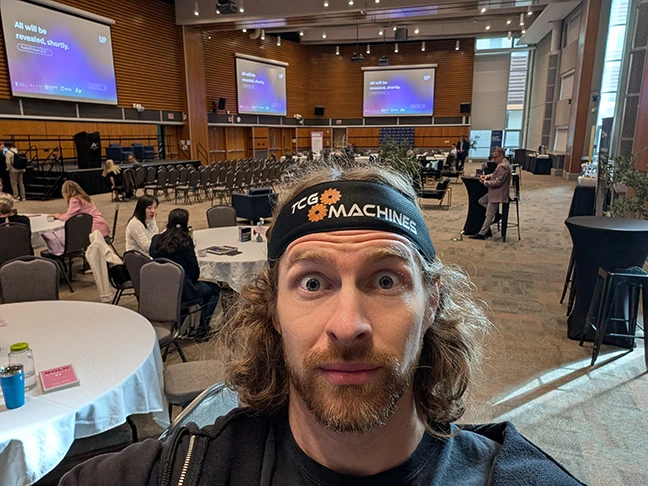 A tired Graeme takes a selfie at the ScaleUp Week conference