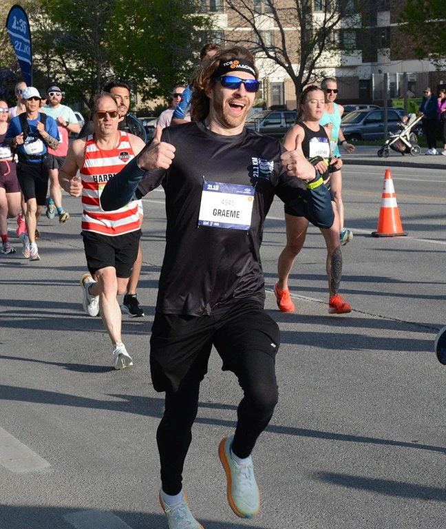 Graeme Gordon running in the 2025 Calgary Half Marathon