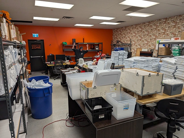 Shelves full of PhyzBatch parts