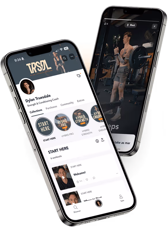 Phone mockups with app screenshots