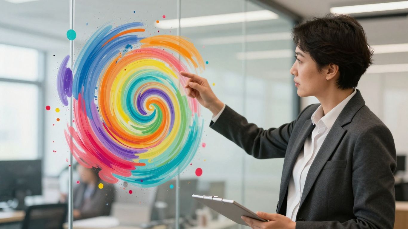 Abstract visual of branding and identity development for business growth.